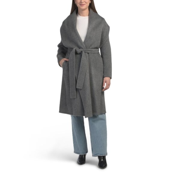 KOBI HALPERIN Grey Wool Blend Raquel Coat - Picture 1 of 2